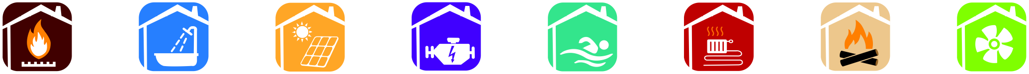 Heizung · Sanitär · Solar · BHKW · Schwimmbad · Heizflächen · Holz · Lüftung